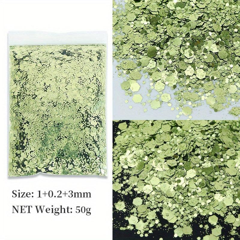 50g Hexagon Sequins Nail Glitter for DIY Crafts and Nail Art
