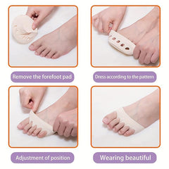 2pcs Reusable Soft Foot Pads For Women Forefoot Cushions