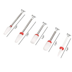 10pcs Ceramic Nail Grinding Heads Set with Storage Box for Manicure Nail File