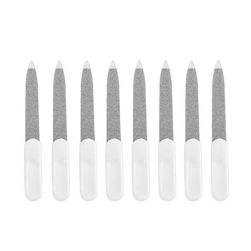 8 pcs Stainless Steel Double Sided Nail Files for Professional Manicures