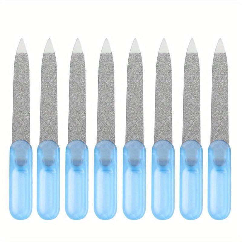 8 pcs Stainless Steel Double Sided Nail Files for Professional Manicures