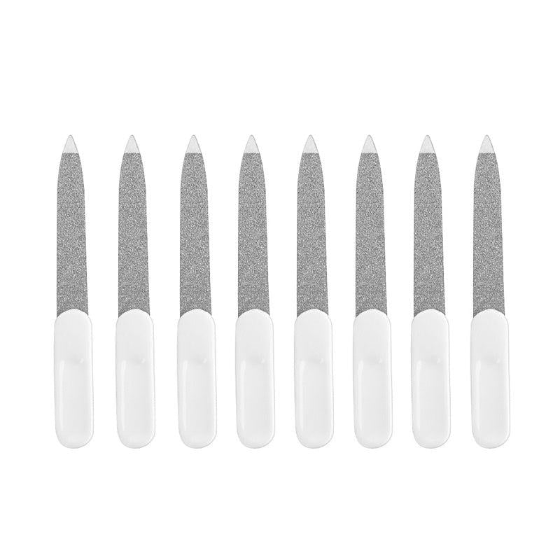8 pcs Stainless Steel Double Sided Nail Files for Professional Manicures