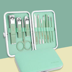 Stainless Steel Mani & Pedi Set, Scissors, Clippers Green