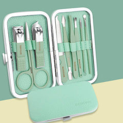 Stainless Steel Mani & Pedi Set, Scissors, Clippers Green