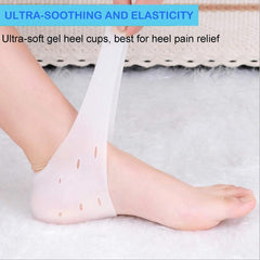 Silicone Heel Cups for Cracked Heels - Unisex Fit Gel Heel Pads