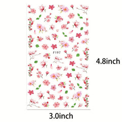 Sweet Peach & Plum Blossom Nail Stickers - Easy to Apply