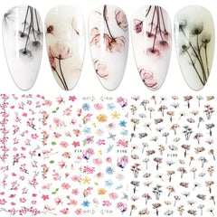 Sweet Peach & Plum Blossom Nail Stickers - Easy to Apply