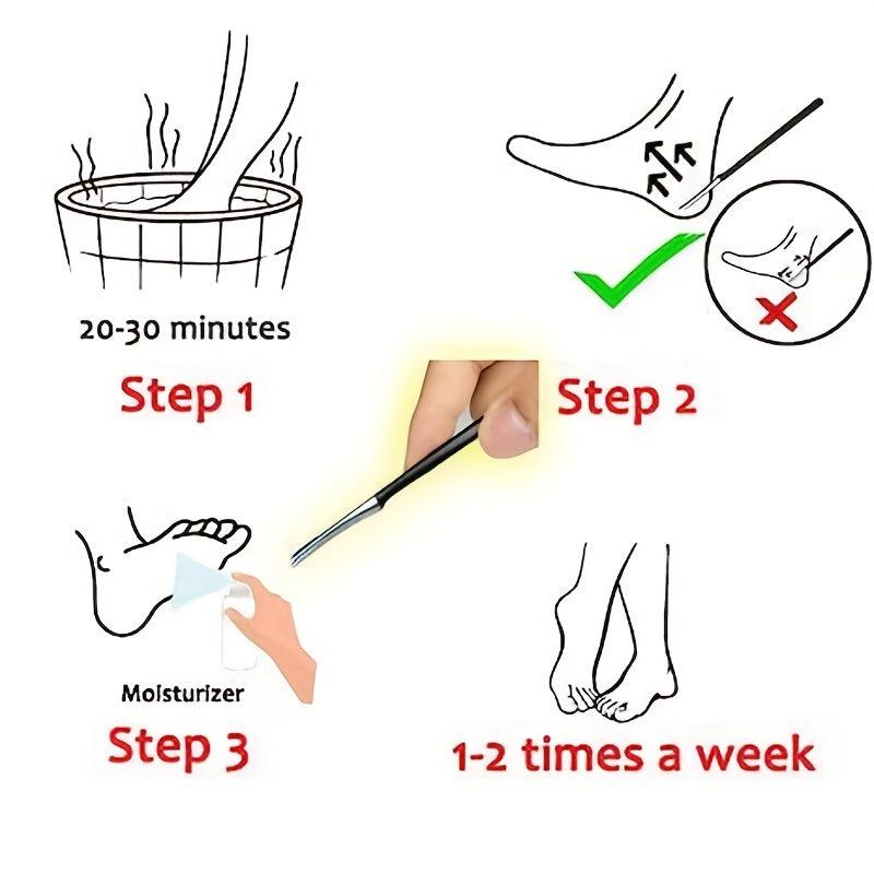 Stainless Steel Feet Scraper Manicure Pedicure Exfoliates Calluses