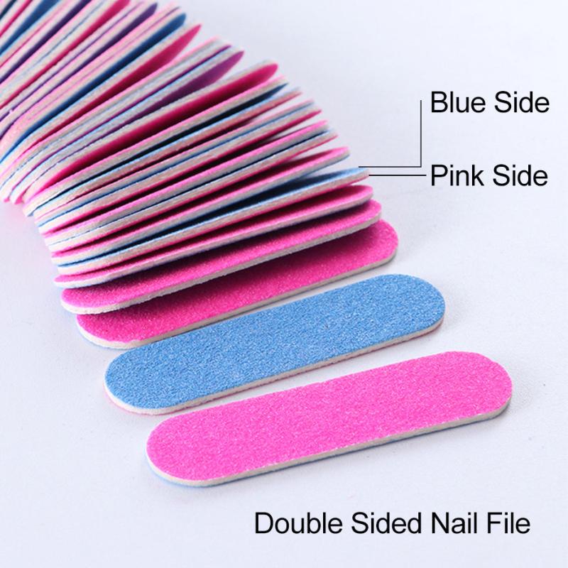 20 Pcs Mini Double Sided Nail File Disposable Nail Buffer Manicure Tools Salon