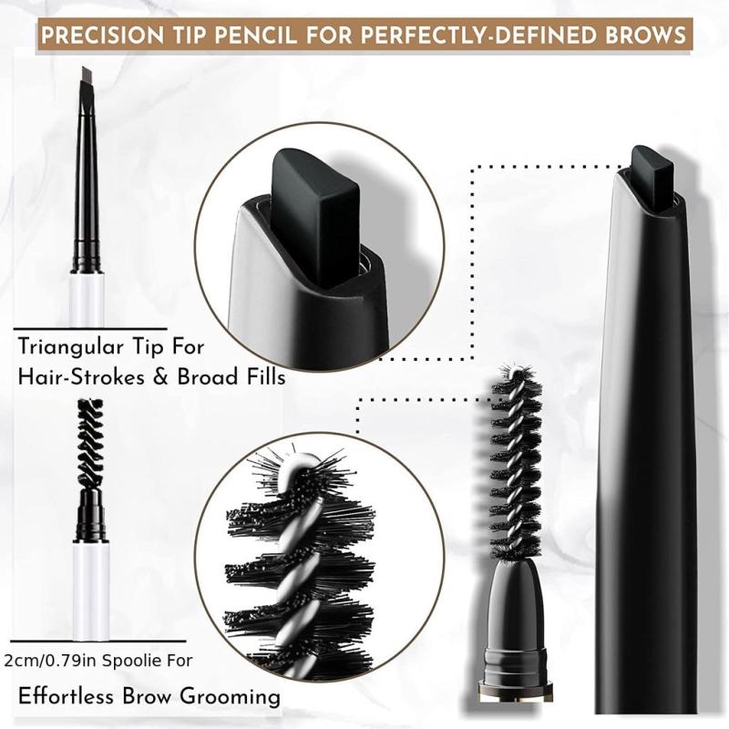 Waterproof Microblading Eyebrow Pencil Smudge Proof Long Lasting + Spooli Brush