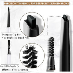 Waterproof Microblading Eyebrow Pencil Smudge Proof Long Lasting + Spooli Brush