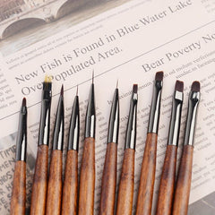10pcs Nail Art Brush Set Gel Polish Floral Autumn Pens
