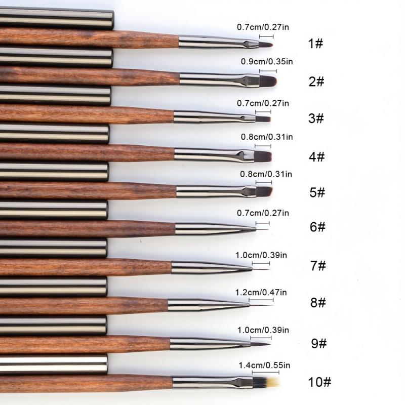 10pcs Nail Art Brush Set Gel Polish Floral Autumn Pens
