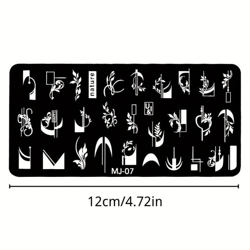 Y2K Heart Leaf Snake Skull Nail Art Stamping Plate Stencil Mold
