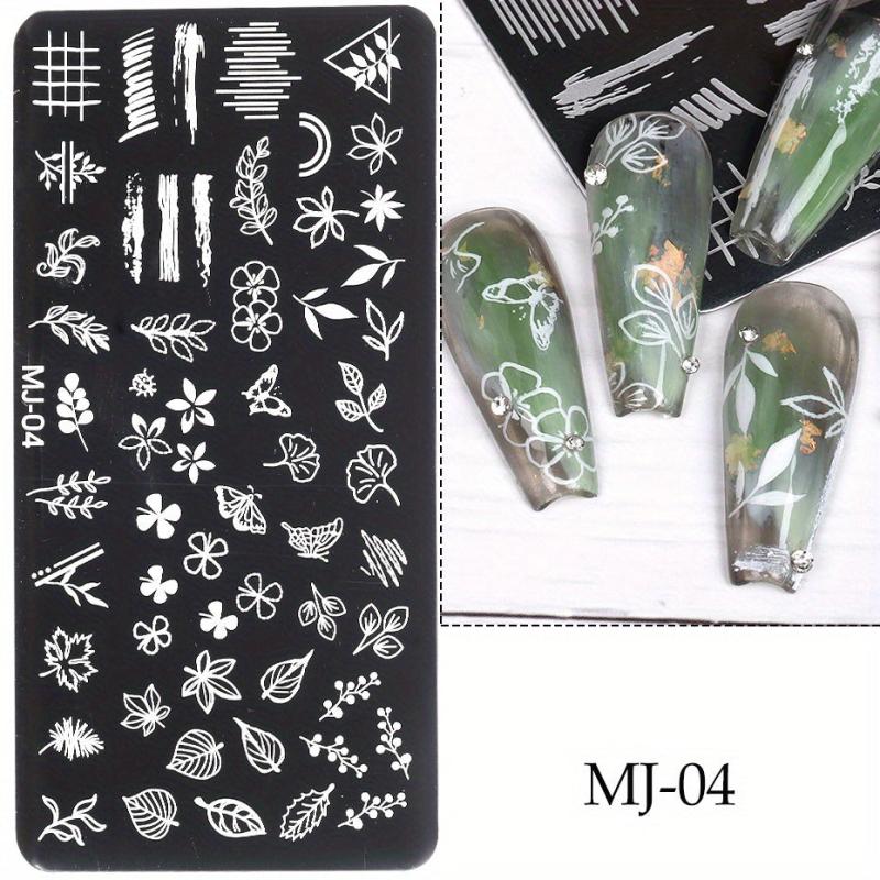 Y2K Heart Leaf Snake Skull Nail Art Stamping Plate Stencil Mold
