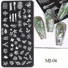 Y2K Heart Leaf Snake Skull Nail Art Stamping Plate Stencil Mold