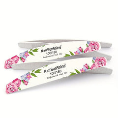 20 Pcs Flower Printed Fingernail Files Double Sided Sanding Polishing