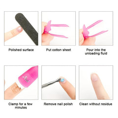 Gel Nail Polish Remover Kit with Clips, Pads, File, Buffer Block