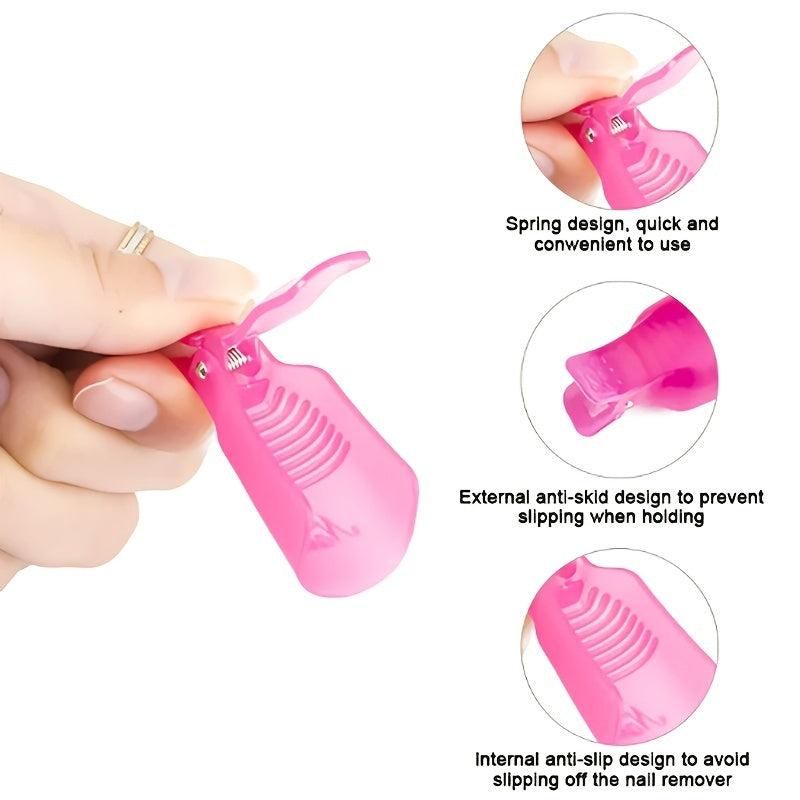 Gel Nail Polish Remover Kit with Clips, Pads, File, Buffer Block