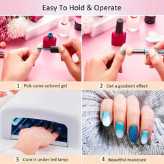 Nail Sponges Pen Ombre Nail Brush Double Head Nail Art Brush