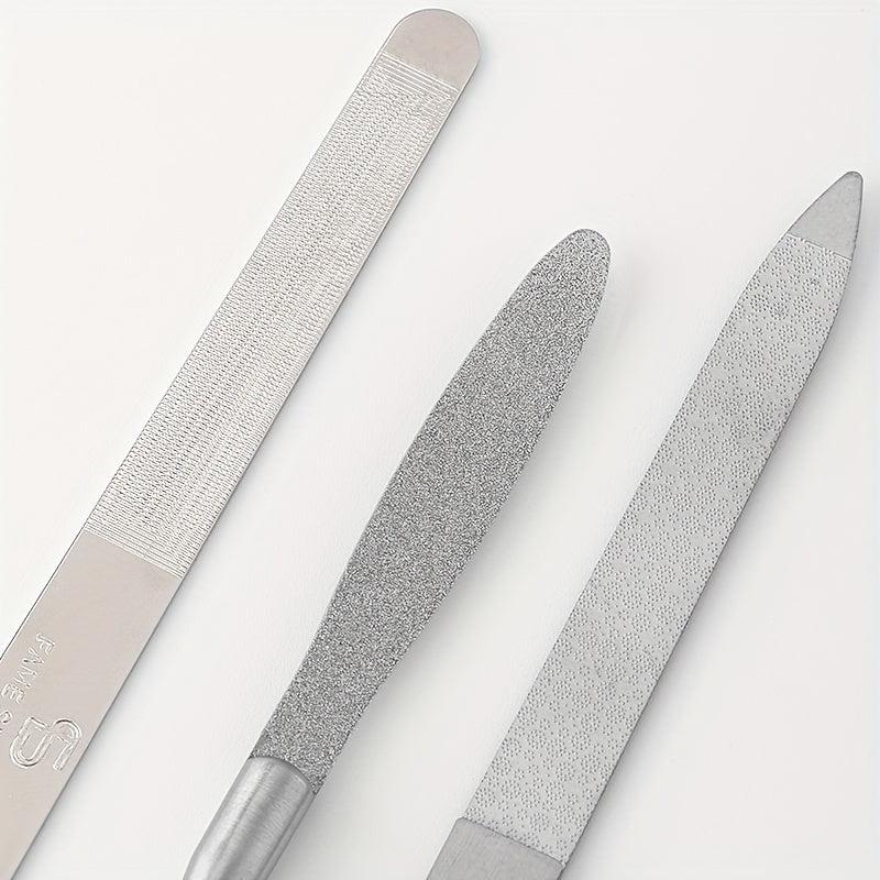 Stainless Steel Nail File Double Sided Polishing Nails Tool