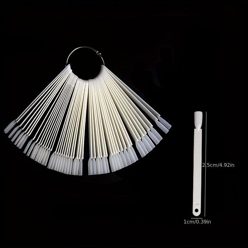 50 Pcs Clear Nail Swatches Sticks Nail Art Supplies For Polish Display Home DIY