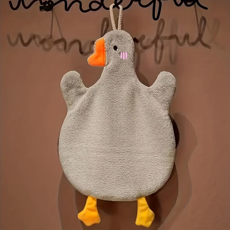 Soft Coral Fleece Duck Towel Gray