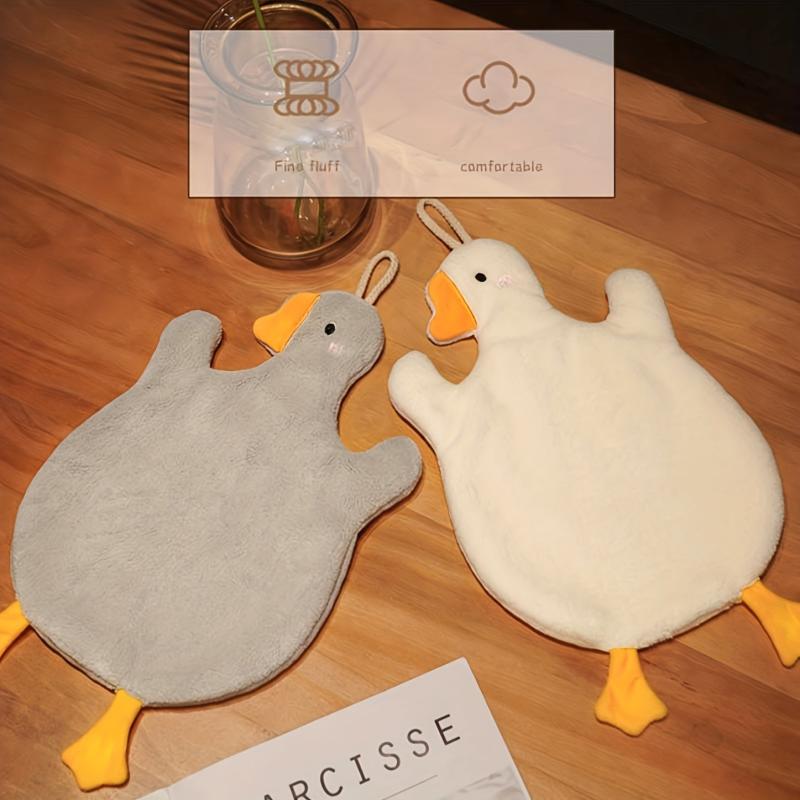 Soft Coral Fleece Duck Towel Gray