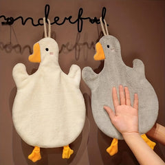 Soft Coral Fleece Duck Towel Gray