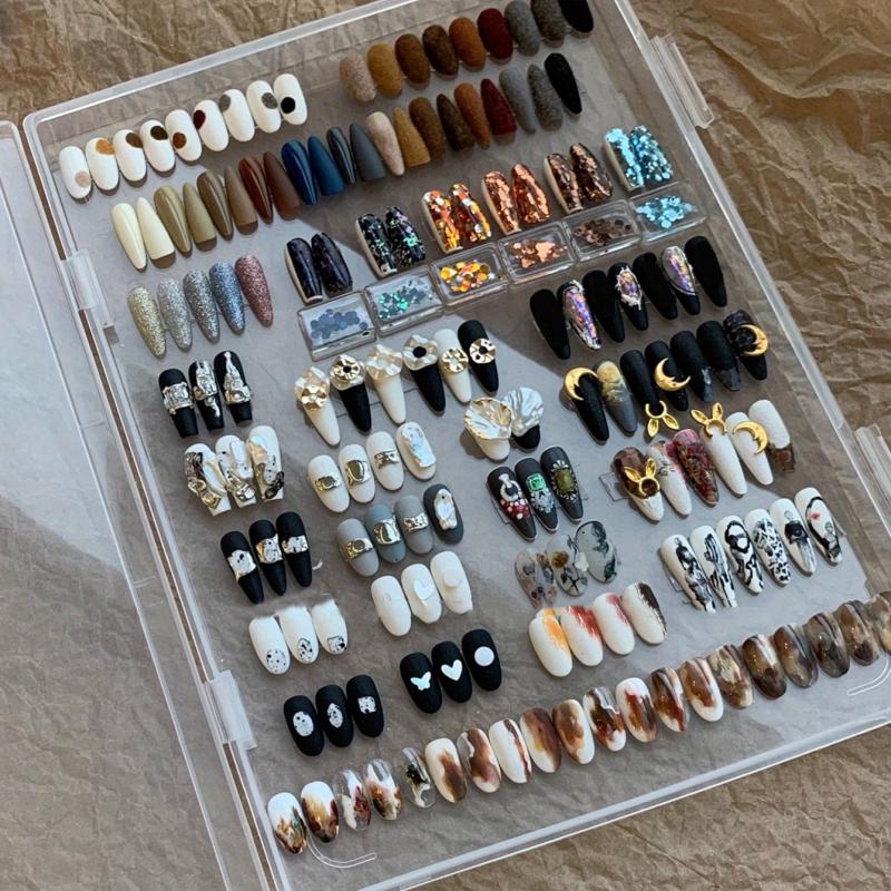 Dustproof Clear Nail Storage Box Artificial Nail Display Organizer