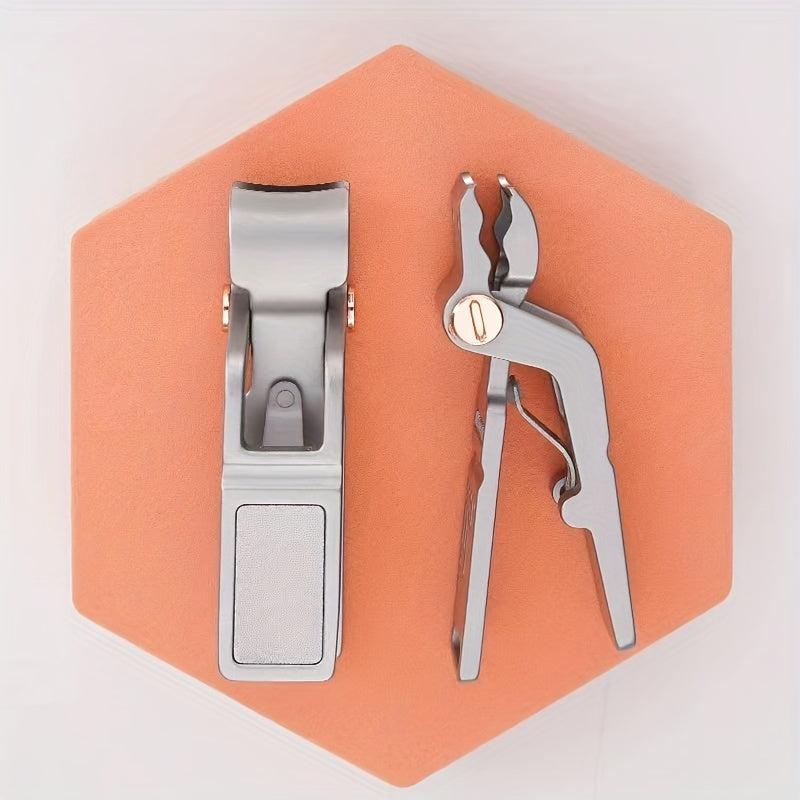 Crocodile Nail Clipper for Thick Nails & Ingrown, Stainless Steel, Gray Nails