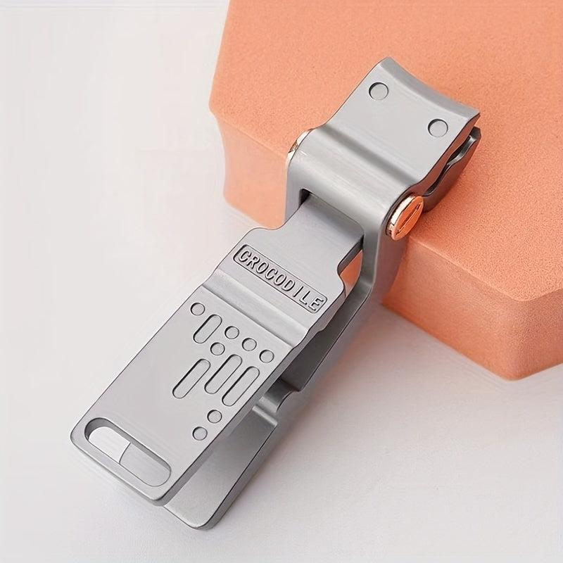 Crocodile Nail Clipper for Thick Nails & Ingrown, Stainless Steel, Gray Nails