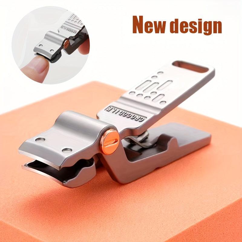 Crocodile Nail Clipper for Thick Nails & Ingrown, Stainless Steel, Gray Nails