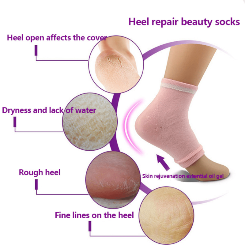 Colorful Silicone Moisturizing Gel Heel Socks Cracked Foot Skin Care Protectors
