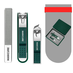 Stainless Steel Nail Clipper Set with Ear Spoon - Portable Manicure Kit