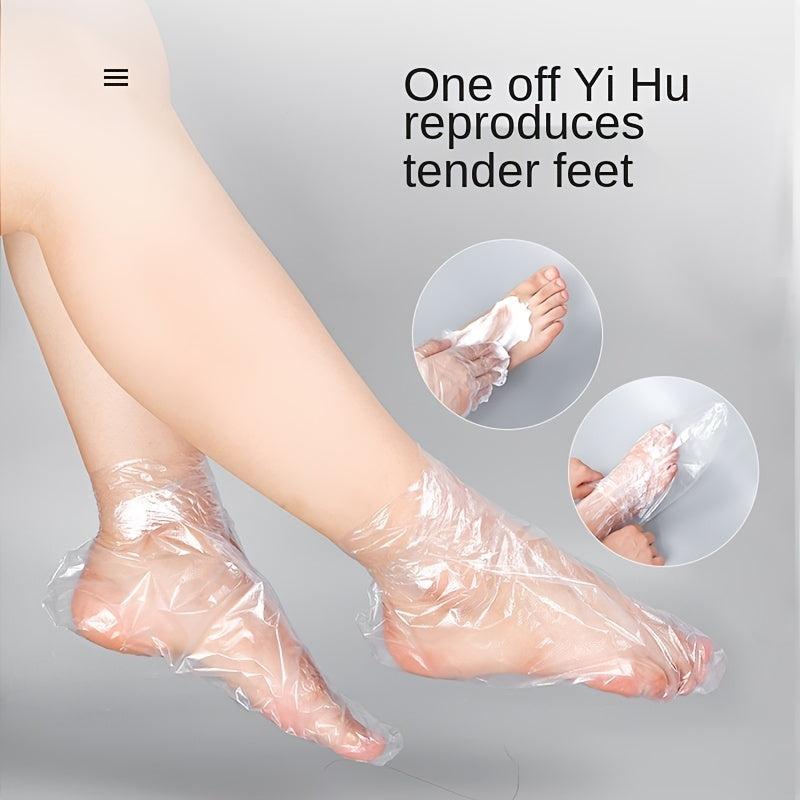 100 Pcs Clear Disposable Exfoliating Foot Mask Pedicure Spa Wax Cover Bag