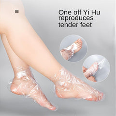 100 Pcs Clear Disposable Exfoliating Foot Mask Pedicure Spa Wax Cover Bag