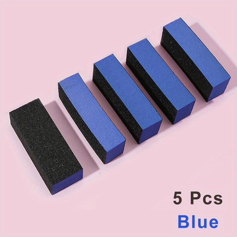 5 pcs High Elasticity Sponge Nail Buffer File Block Salon Manic