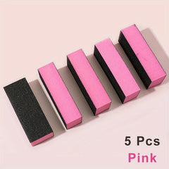 5 pcs High Elasticity Sponge Nail Buffer File Block Salon Manic