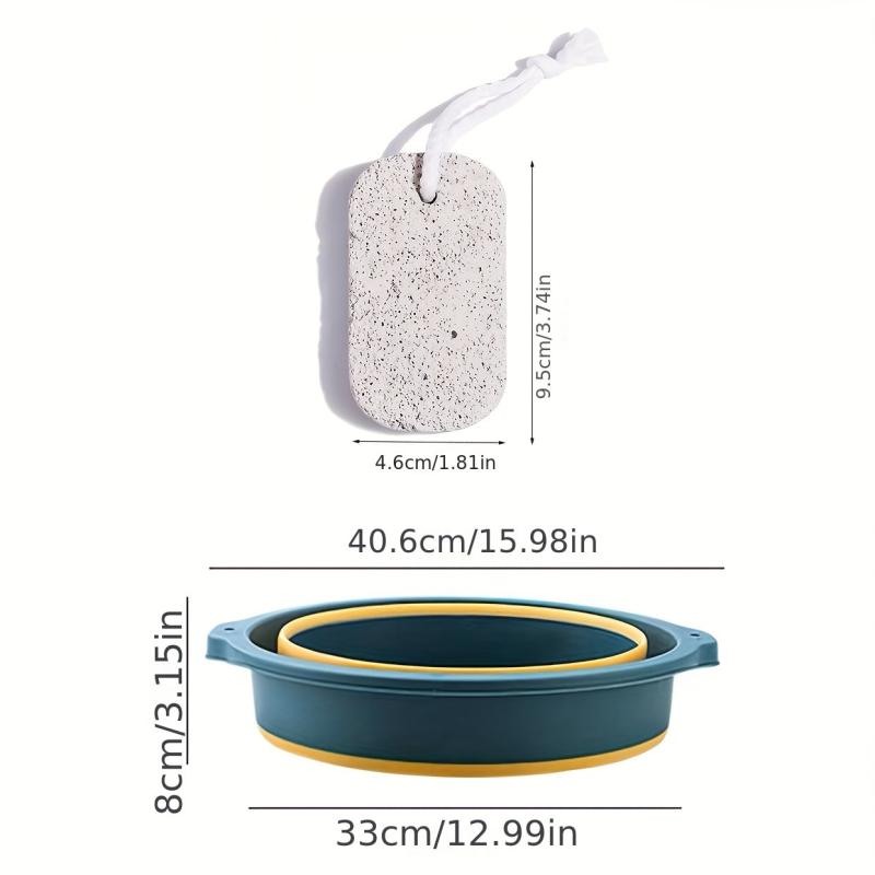 Collapsible Foot Bath Tub with 2 Pcs Stones
