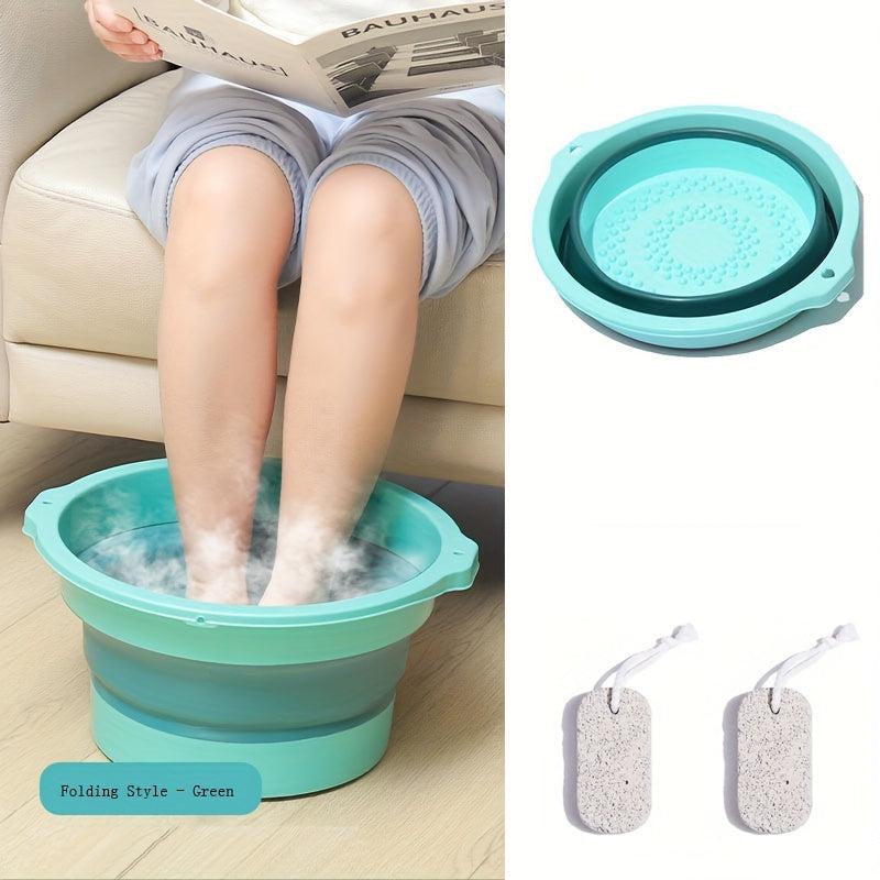 Collapsible Foot Bath Tub with 2 Pcs Stones