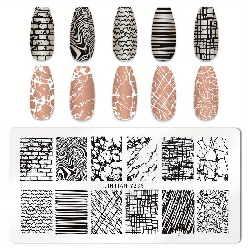 Leopard Printed Stainless Steel Nail Stamping Plates Animal Texture Template