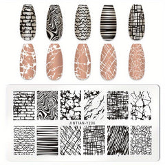 Leopard Printed Stainless Steel Nail Stamping Plates Animal Texture Template