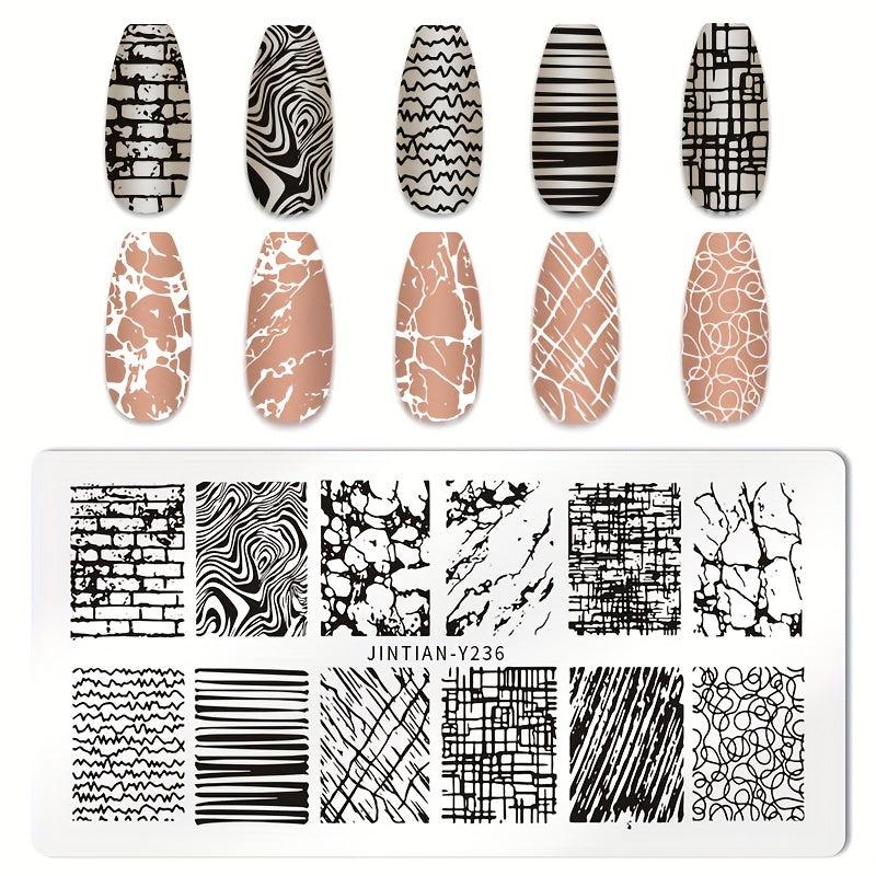 Leopard Printed Stainless Steel Nail Stamping Plates Animal Texture Template