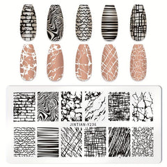 Leopard Printed Stainless Steel Nail Stamping Plates Animal Texture Template