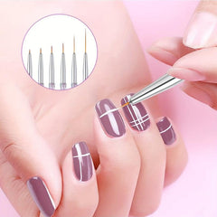 6 Pcs Nail Art Brushes Liner Striping Brush Long Striper Pen Set