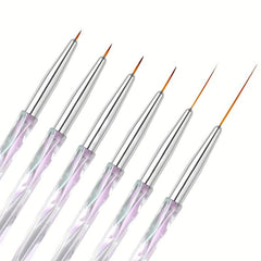 6 Pcs Nail Art Brushes Liner Striping Brush Long Striper Pen Set
