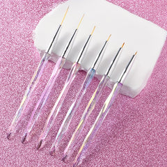 6 Pcs Nail Art Brushes Liner Striping Brush Long Striper Pen Set