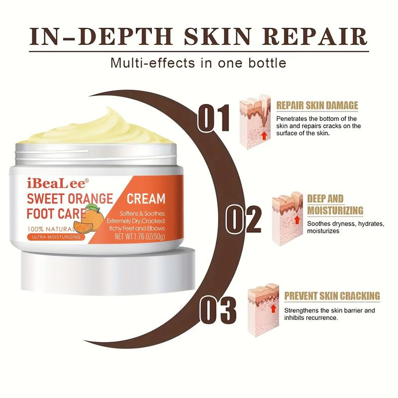 50g Sweet Orange Foot Cream Peppermint Rosemary Eucalyptus
