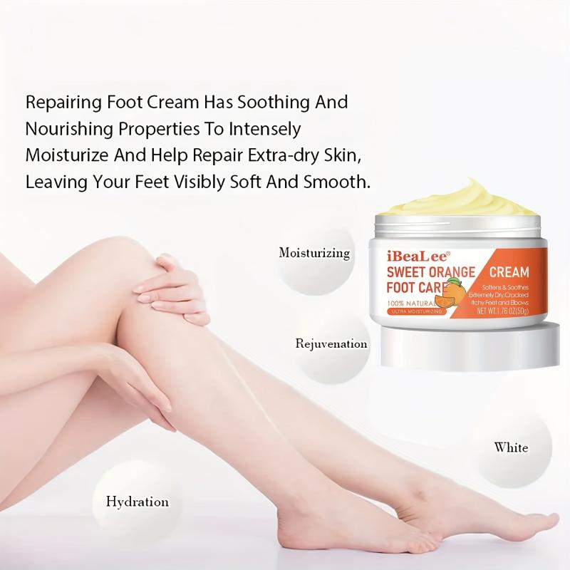 50g Sweet Orange Foot Cream Peppermint Rosemary Eucalyptus